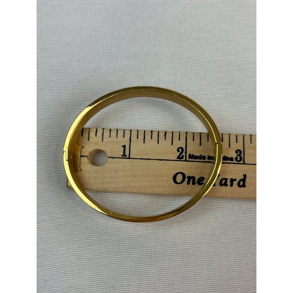 Gold Tone Trust In God Infinitely Hinged Bangle Bracelet Cross Details - Picture 7 of 7